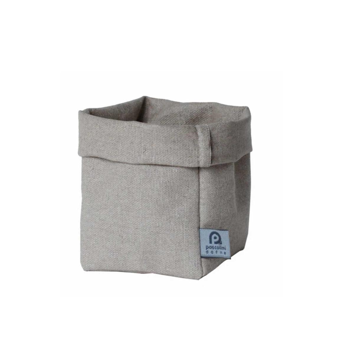 Sacchetto Portaoggetti Lino Teflon Beige cm.14x15x23 | Dafne