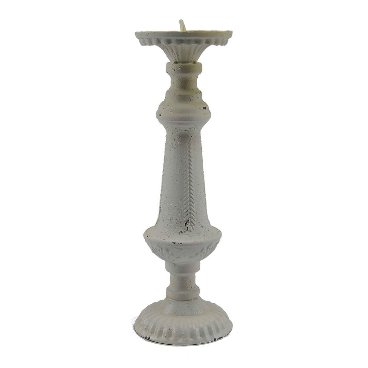Portacandela Metallo 1 Posto Bianca cm.h32 |Innova