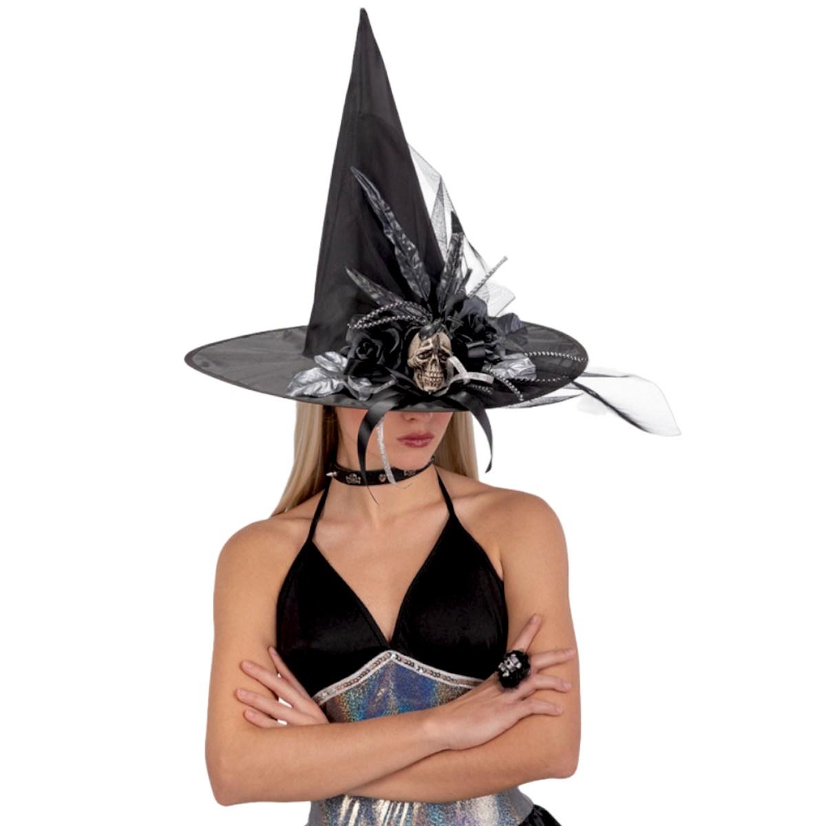 Cappello Strega con Teschio e Decorazioni |Carnival Toys