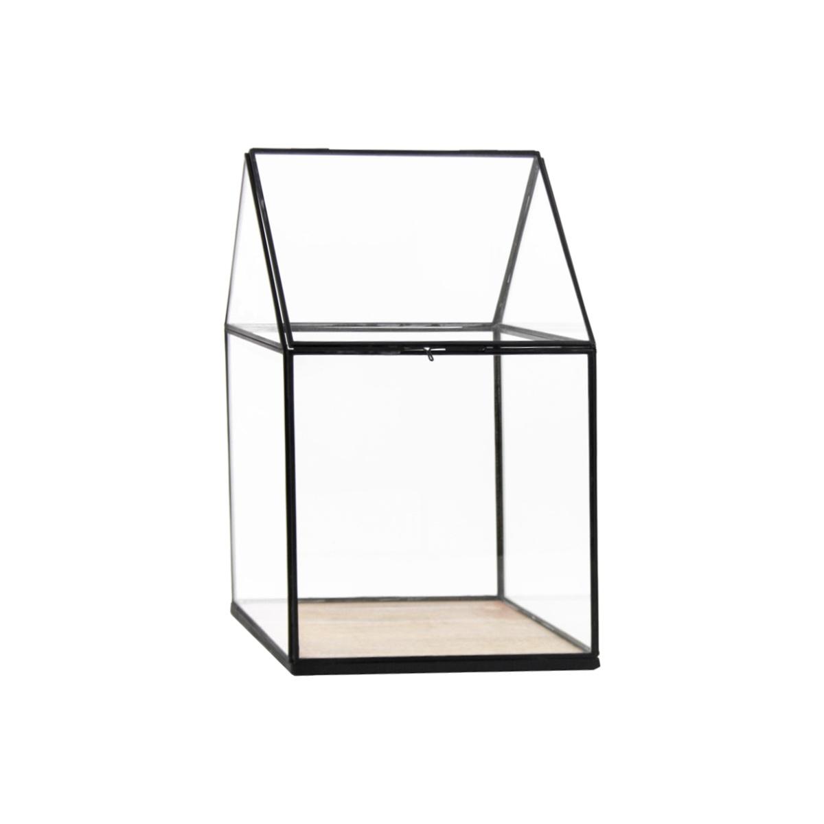 Lanterna cm.26x26x42 Teca Vetro e Metallo |Innova