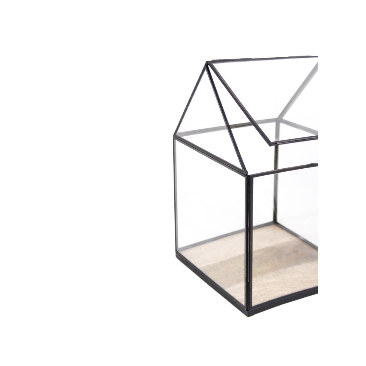 Lanterna cm.26x26x42 Teca Vetro e Metallo |Innova