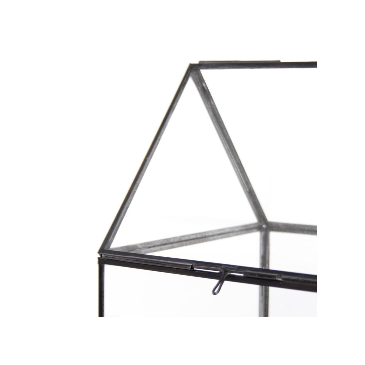 Lanterna cm.26x26x42 Teca Vetro e Metallo |Innova