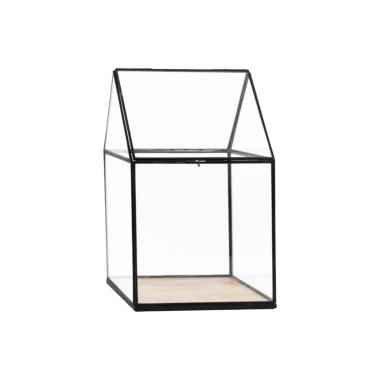 Lanterna cm.26x26x42 Teca Vetro e Metallo |Innova