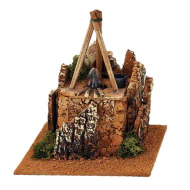 Pozzetto con Luce Effetto Fiamma cm.10x10xH12 | De Sisinno