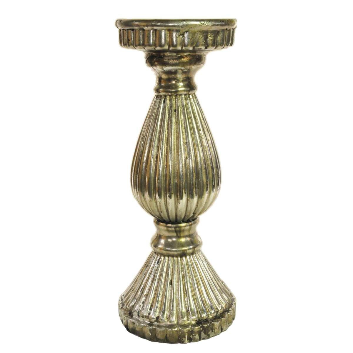 Portacandela Argento Resina cm.16X38 |Innova