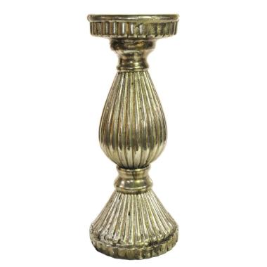 Portacandela Argento Resina cm.16X38 |Innova