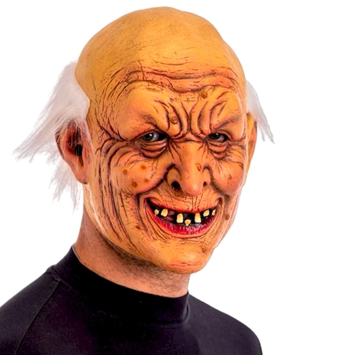 Maschera Viso Lattice Vecchio Sdentato con Capelli |Carnival Toys