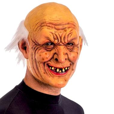 Maschera Viso Lattice Vecchio Sdentato con Capelli |Carnival Toys