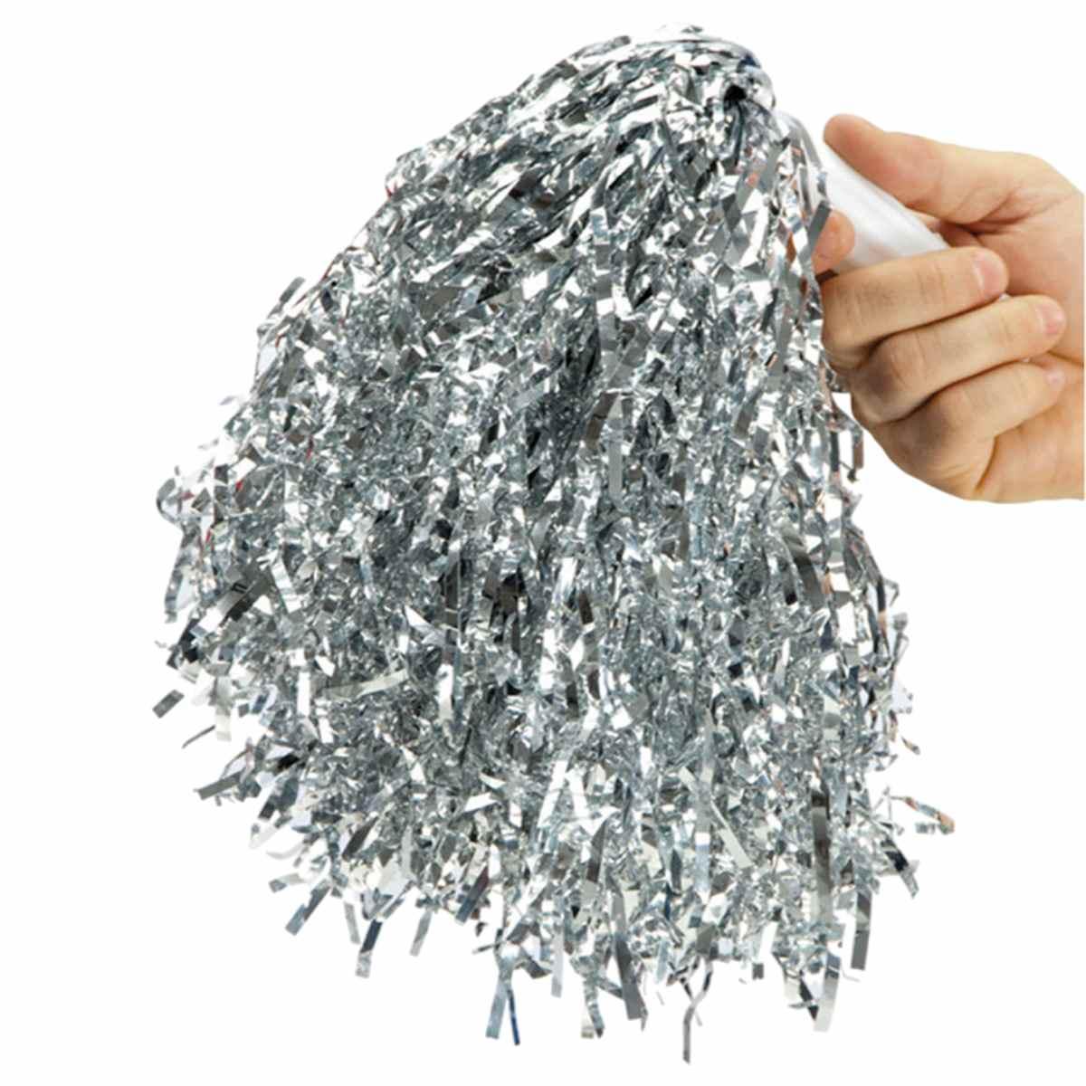 Pompom Argento con Manico |Carnival Toys