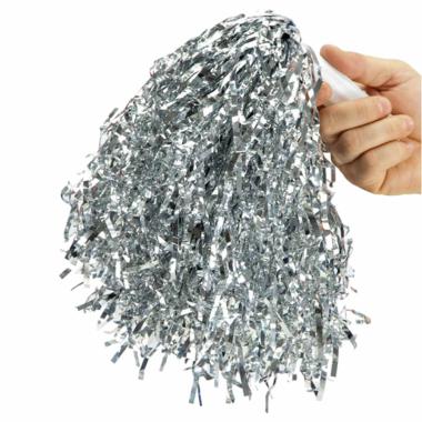 Pompom Argento con Manico |Carnival Toys