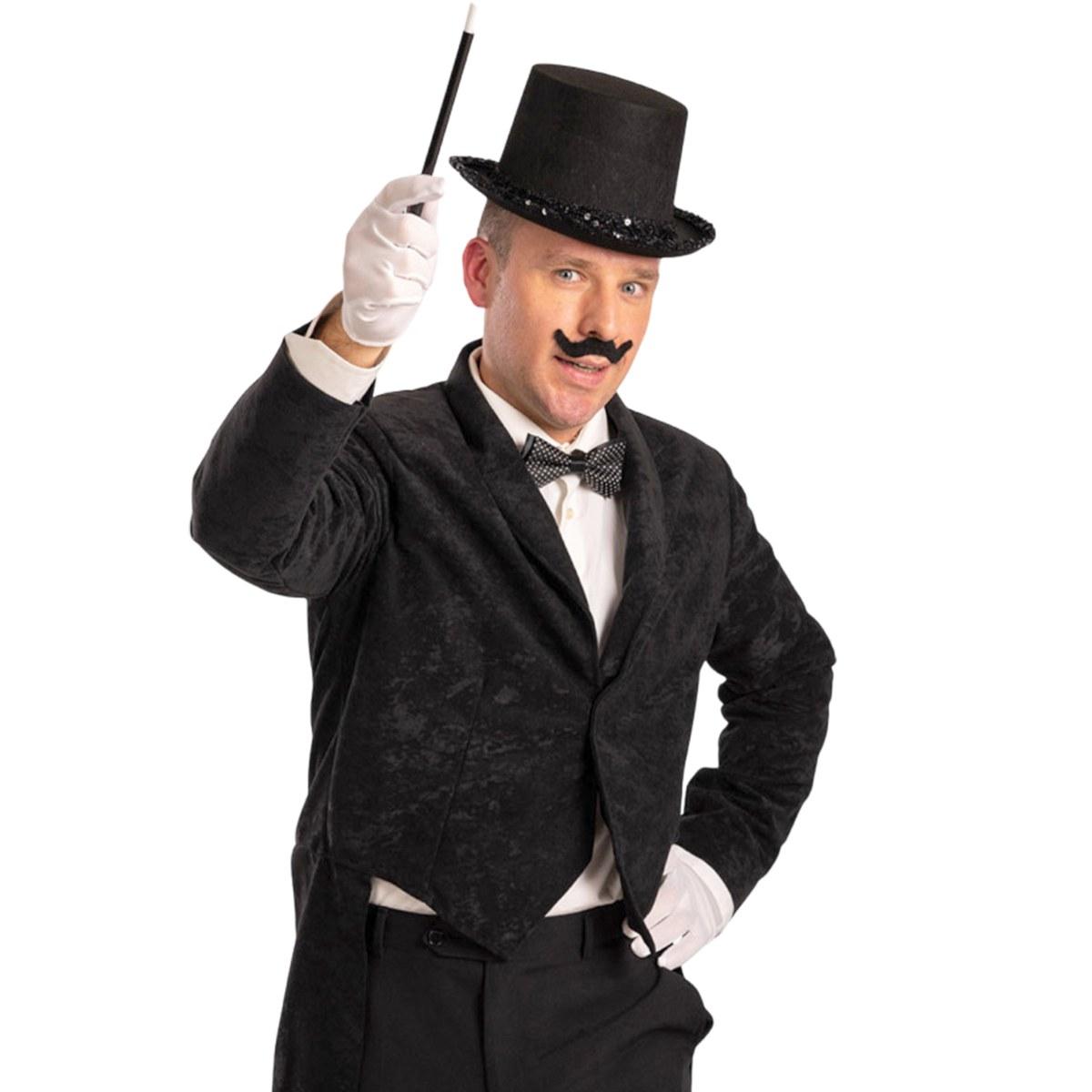 Mago con Cappello, Guanti, Bacchetta e Baffi |Carnival Toys