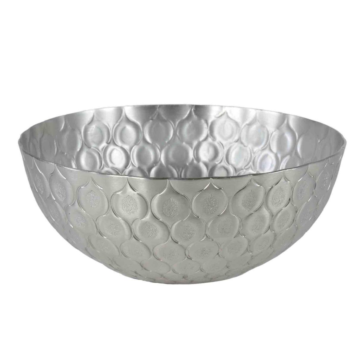 Vaso Metallo Ciotola Argento cm.26x10 | Innova