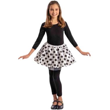 Gonna cm.30 Bimba Bianco Pois Neri |Carnival Toys