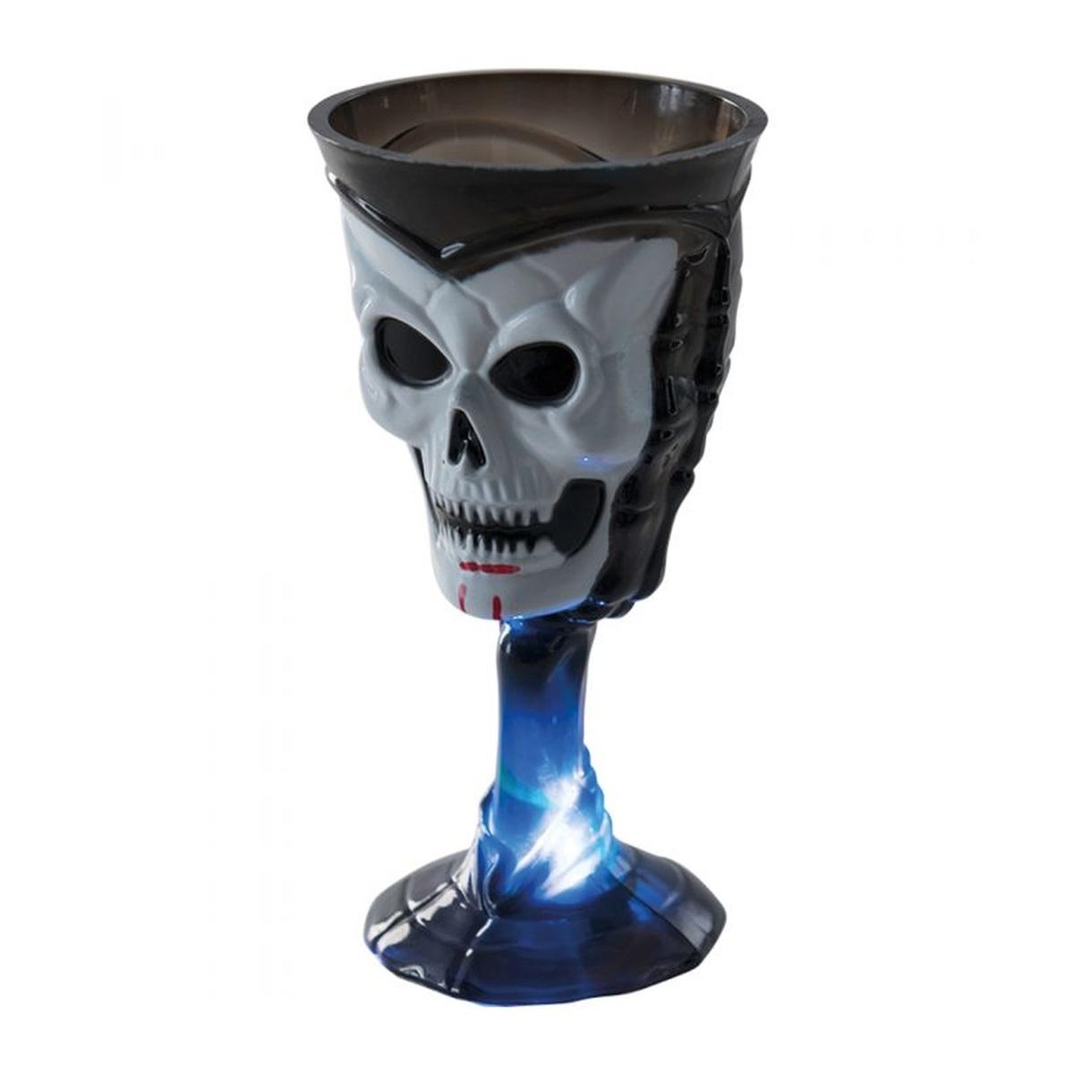 Bicchiere Halloween PVC Nero con Teschio e Luci |Carnival Toys