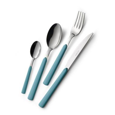 Posate Tavola Inox Set pz.24 Eme Fast Azzurre | Eme