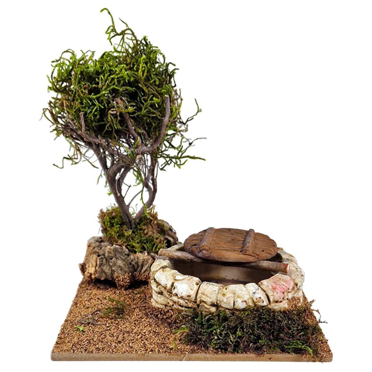 Pozzo con Pianta di Lichene Sintetico Verde cm.15x15xH16 | M2 Store