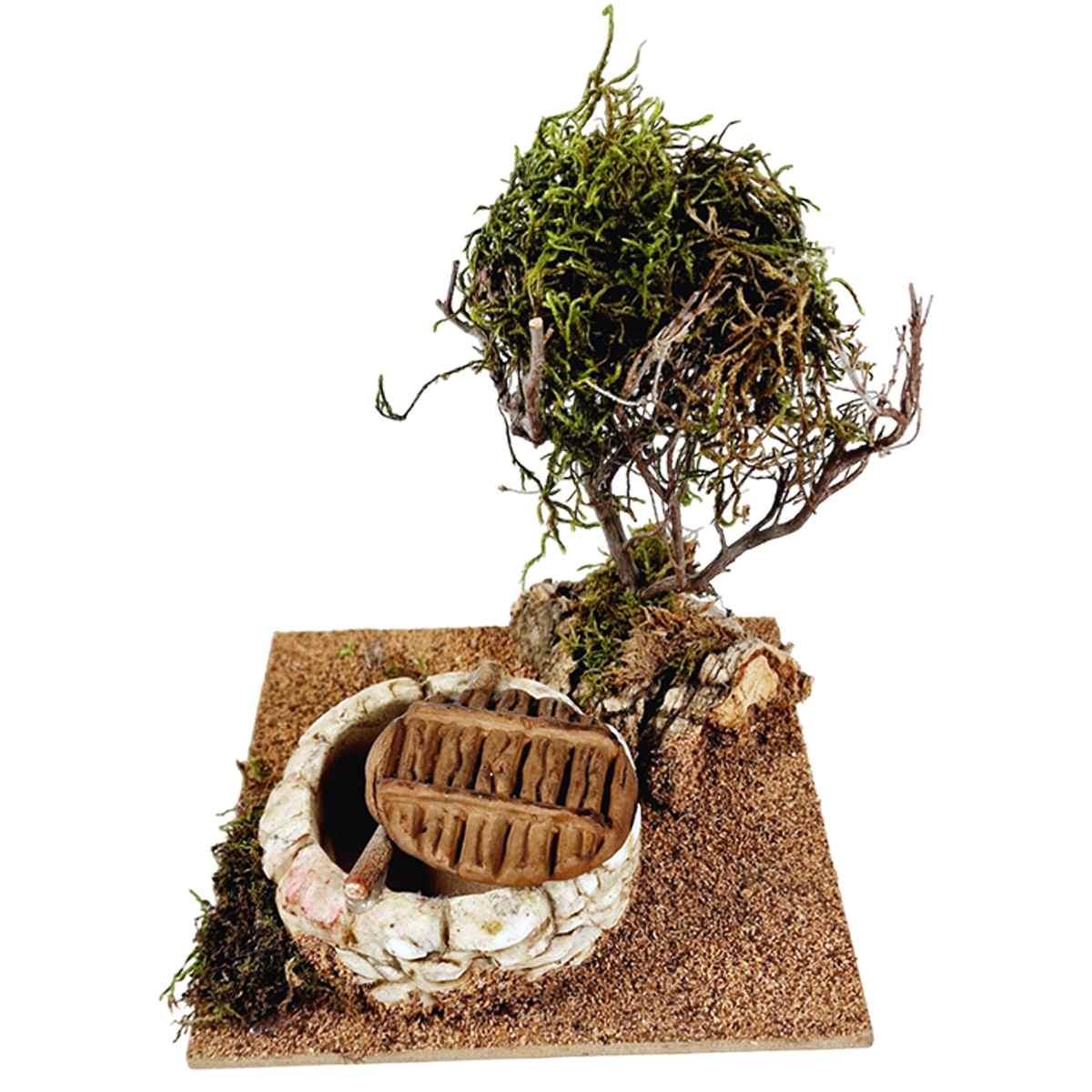 Pozzo con Pianta di Lichene Sintetico Verde cm.15x15xH16 | M2 Store