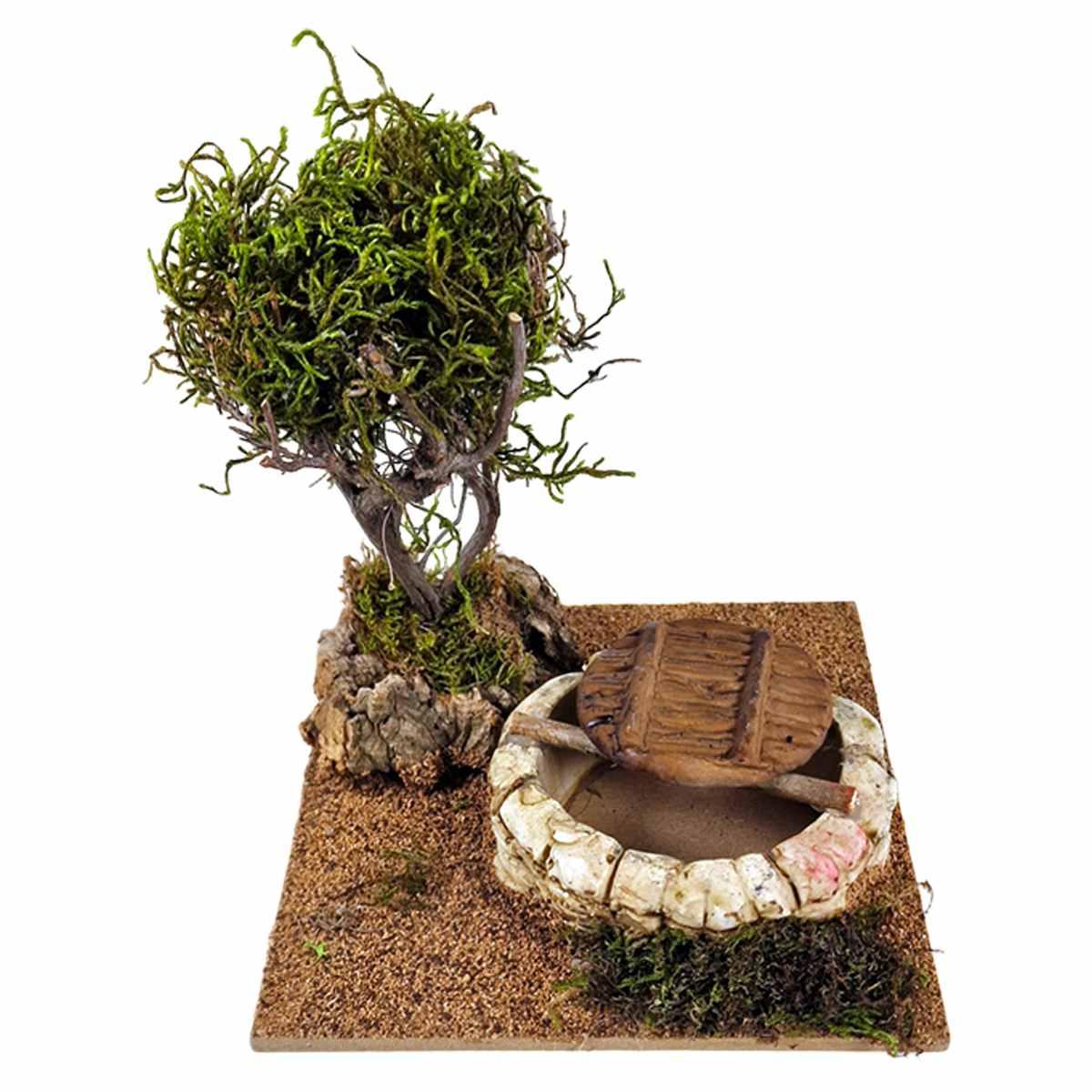 Pozzo con Pianta di Lichene Sintetico Verde cm.15x15xH16 | M2 Store