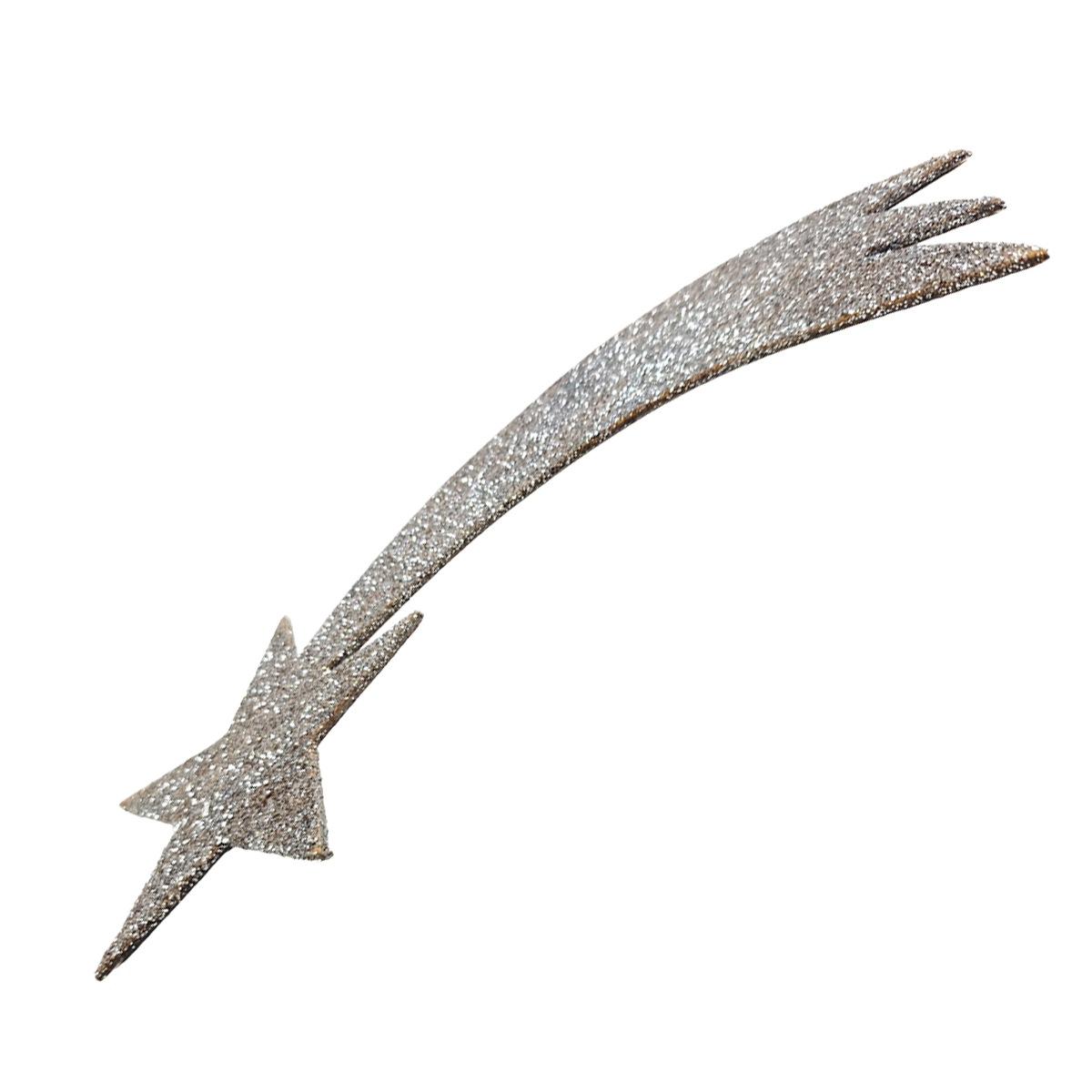 Stella Cometa Argento Glitter cm. 24x9 | M2 Store
