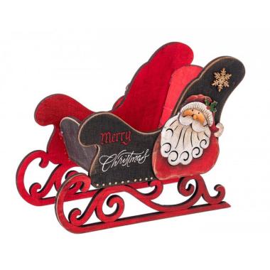 Decorazione Natalizia Slitta Caleb Con Babbo |Bizzotto