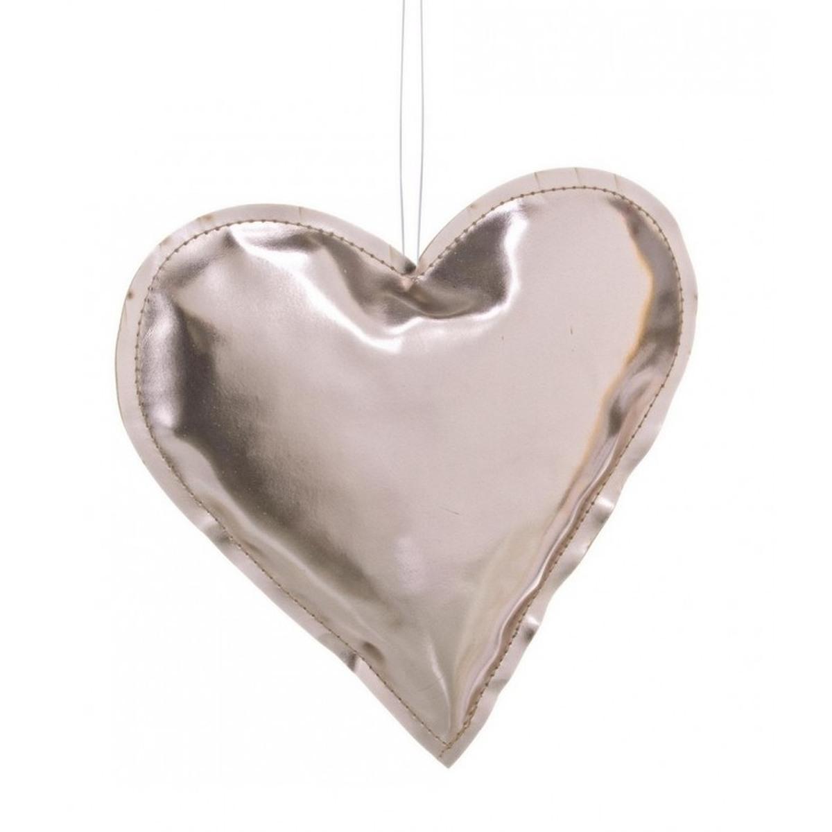 Cuore Ecopelle Oro cm.Ã˜15x3 |Bizzotto