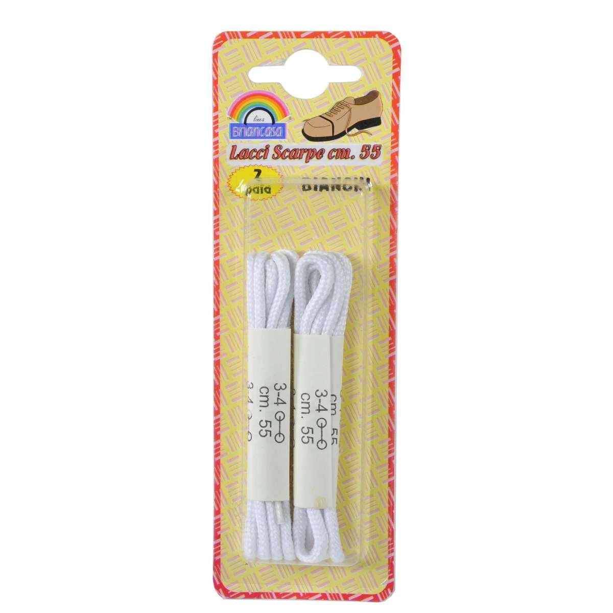 Lacci Scarpe Tondi 55 Bianco pz.2 | M2 Store