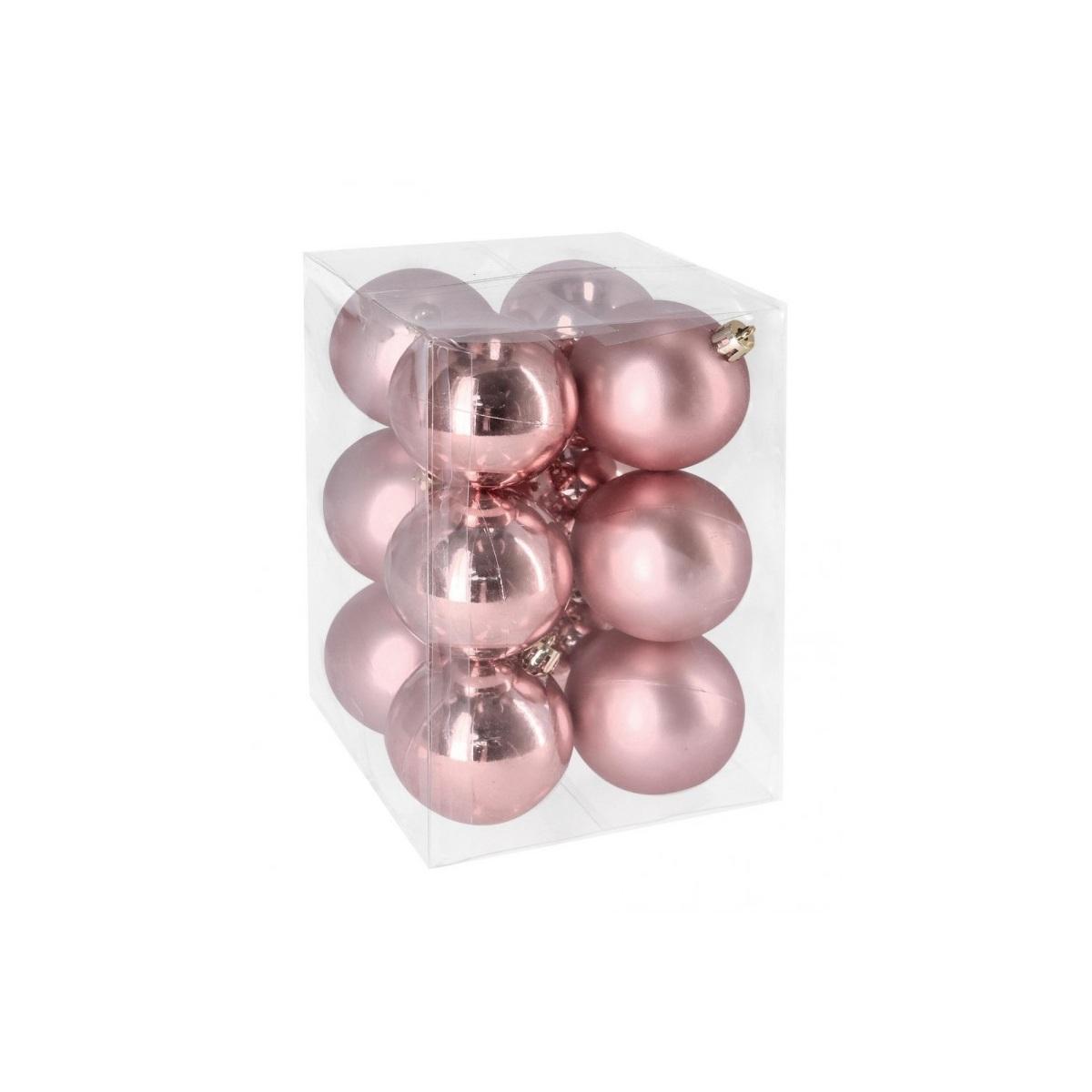 Pallina Natale cm.Ã˜6 Rosa Antico Set pz.12 |Bizzotto