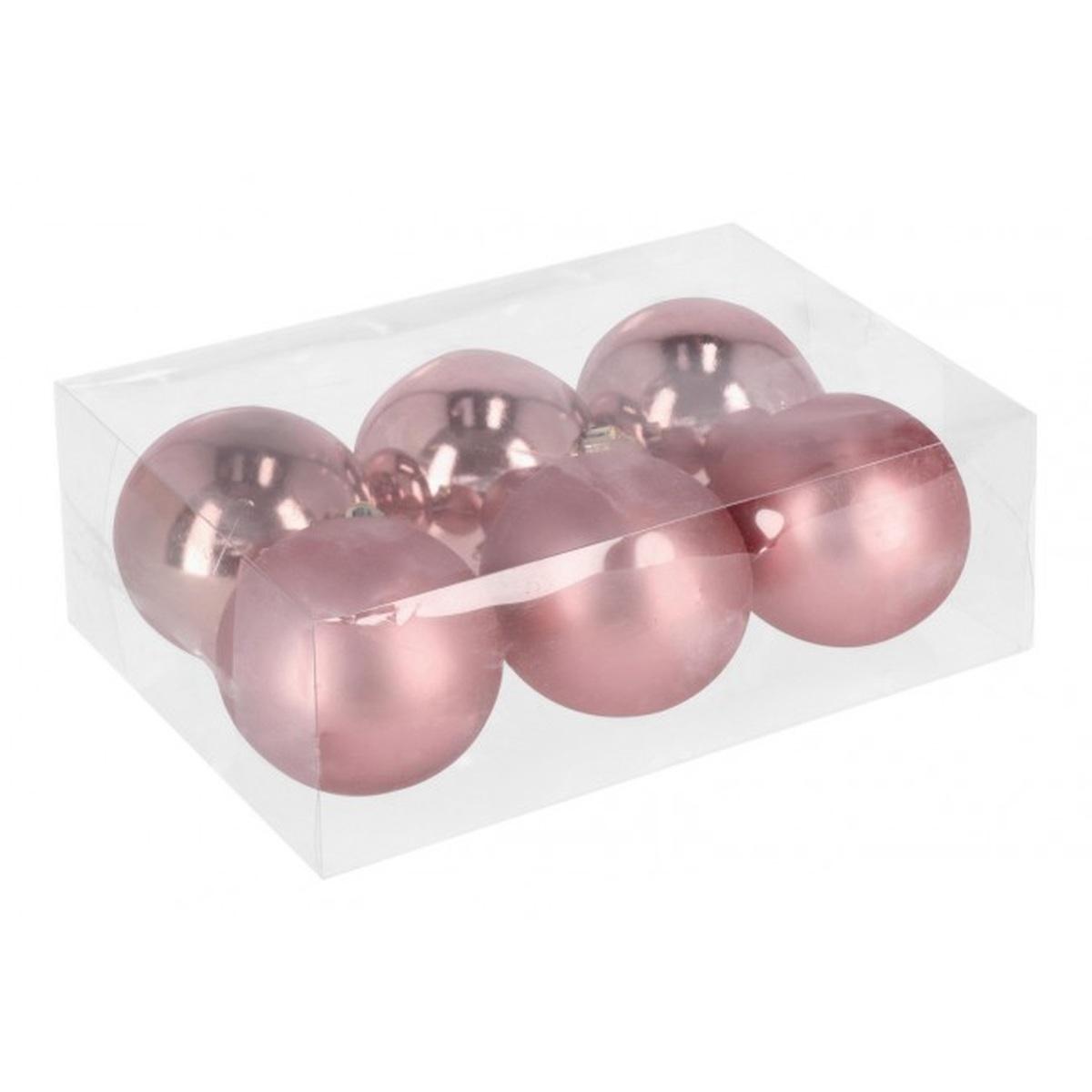 Pallina Natale cm.Ã˜8 Rosa Antico Set pz.6 |Bizzotto