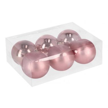 Pallina Natale cm.Ã˜8 Rosa Antico Set pz.6 |Bizzotto