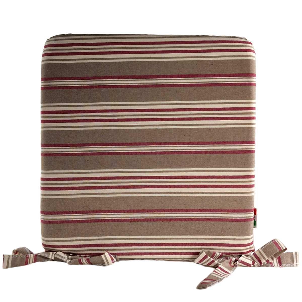 Cuscino Sedia Teflon Rayur Antimacchia Righe Rosso cm.37x37 | Alore Casa