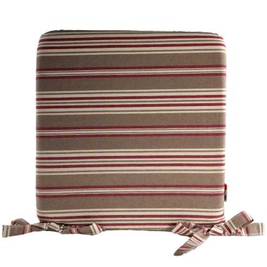 Cuscino Sedia Teflon Rayur Antimacchia Righe Rosso cm.37x37 | Alore Casa