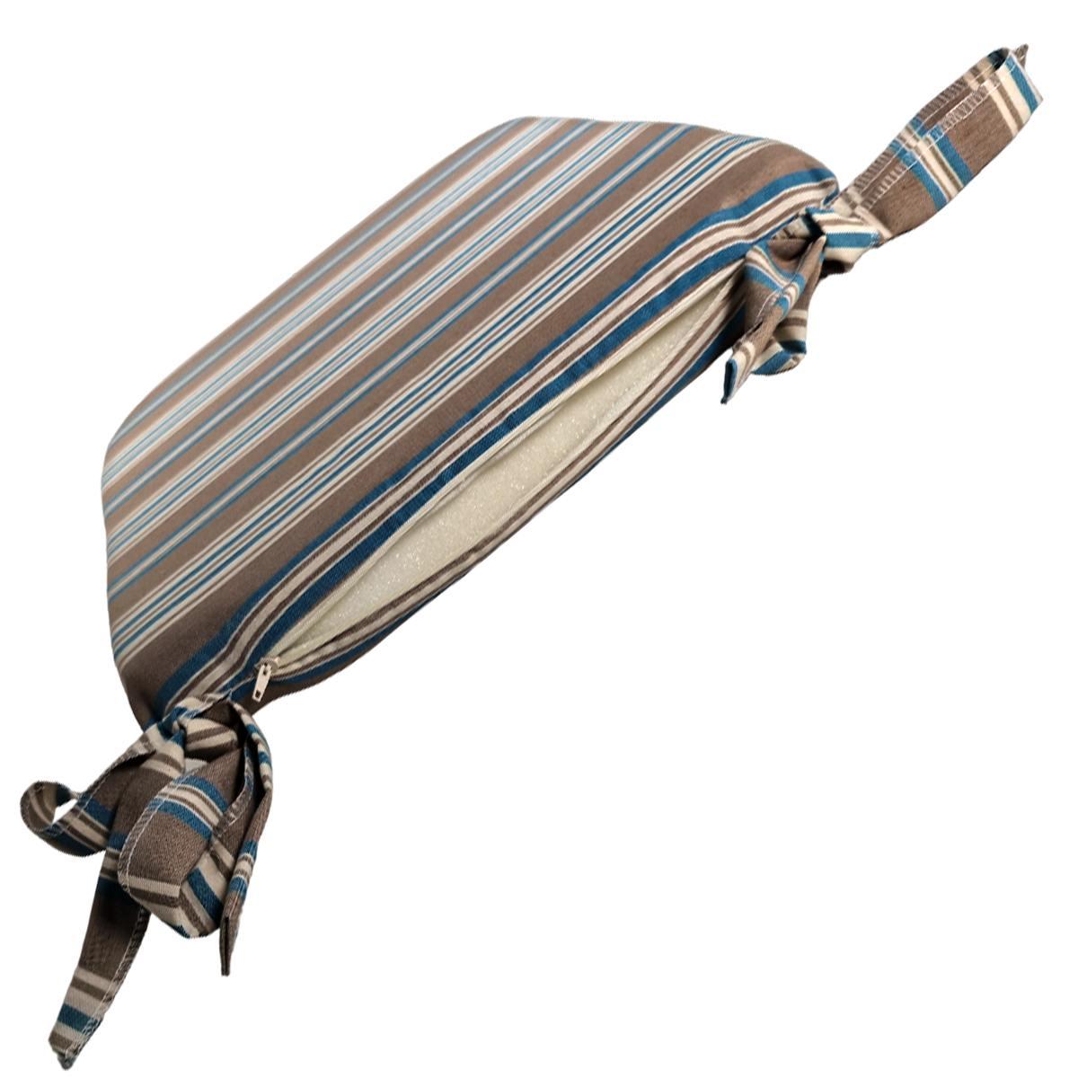 Cuscino Sedia Teflon Rayur Antimacchia Righe Blu cm.37x37 | Alore Casa