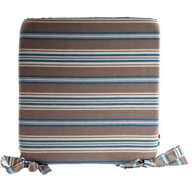 Cuscino Sedia Teflon Rayur Antimacchia Righe Blu cm.37x37 | Alore Casa