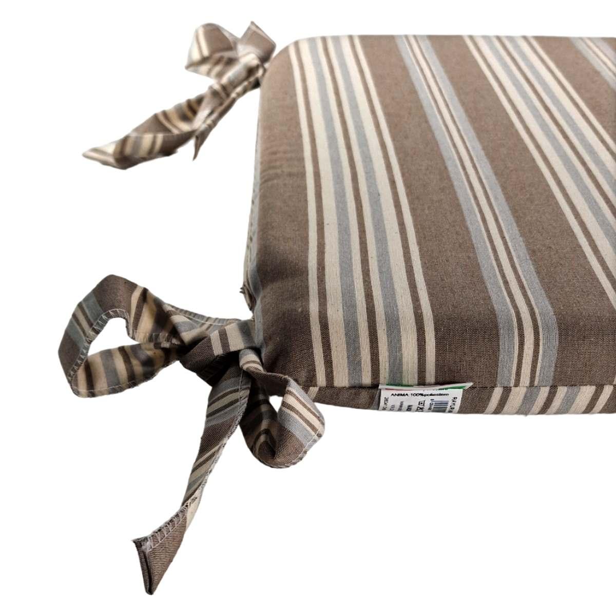 Cuscino Sedia Teflon Rayur Antimacchia Righe Azzurre cm.37x37 | Alore Casa