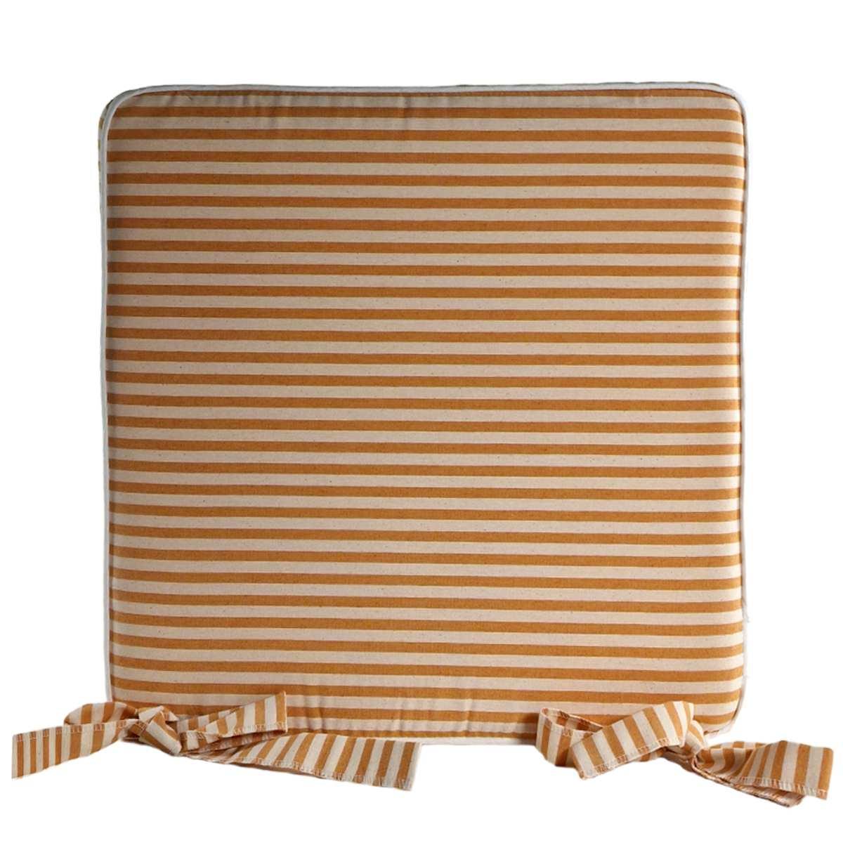 Cuscino Sedia Fianchetto Teflon Rayur Righe Giallo cm.40x39 | Alore Casa