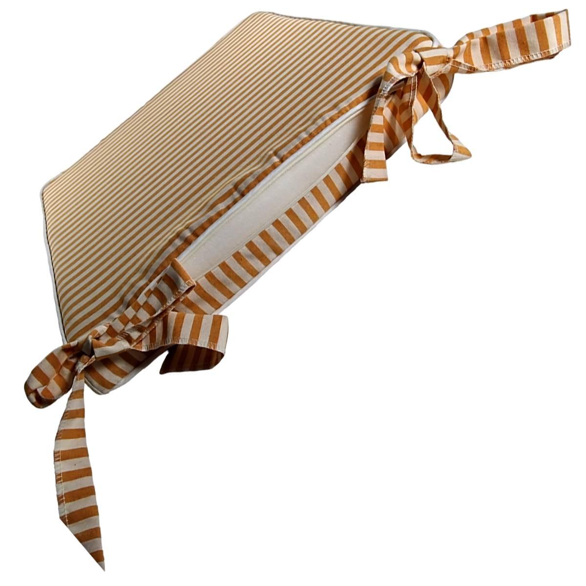 Cuscino Sedia Fianchetto Teflon Rayur Righe Giallo cm.40x39 | Alore Casa