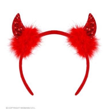 Cerchietto con Corna Diavolo Paillettes Rosse |Widmann