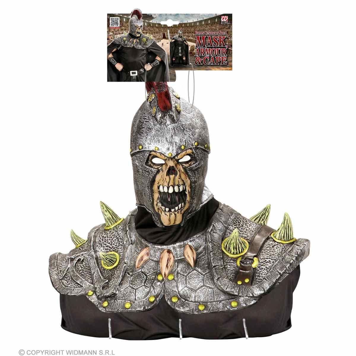 Mantello Nero con Maschera Teschio e Centurione Romano |Widmann