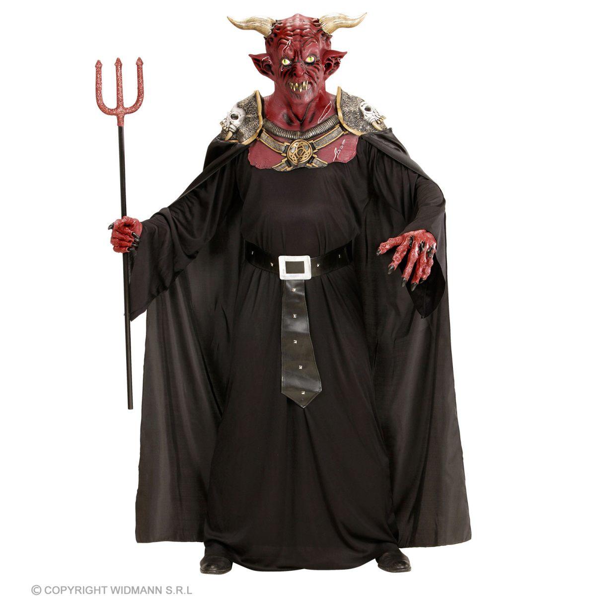 Mantello Nero con Maschera Diavolo Guerriero |Widmann