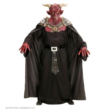 Mantello Nero con Maschera Diavolo Guerriero |Widmann