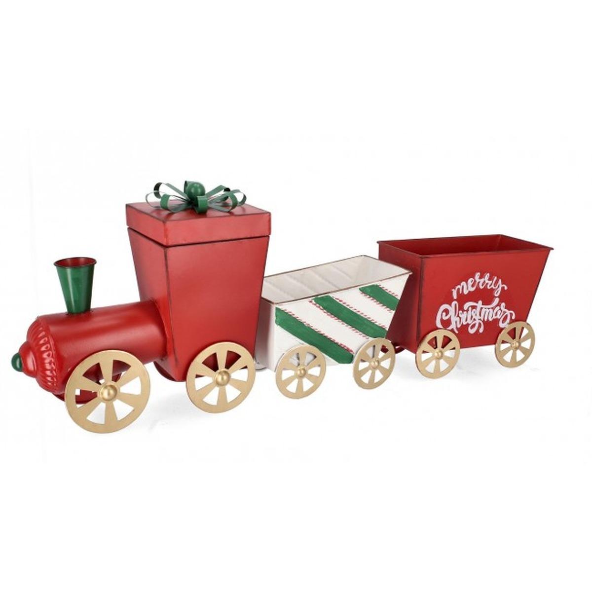 Decorazione Trenino Metallo Natalizio cm.83,8x14,5xh29,2 |Bizzotto