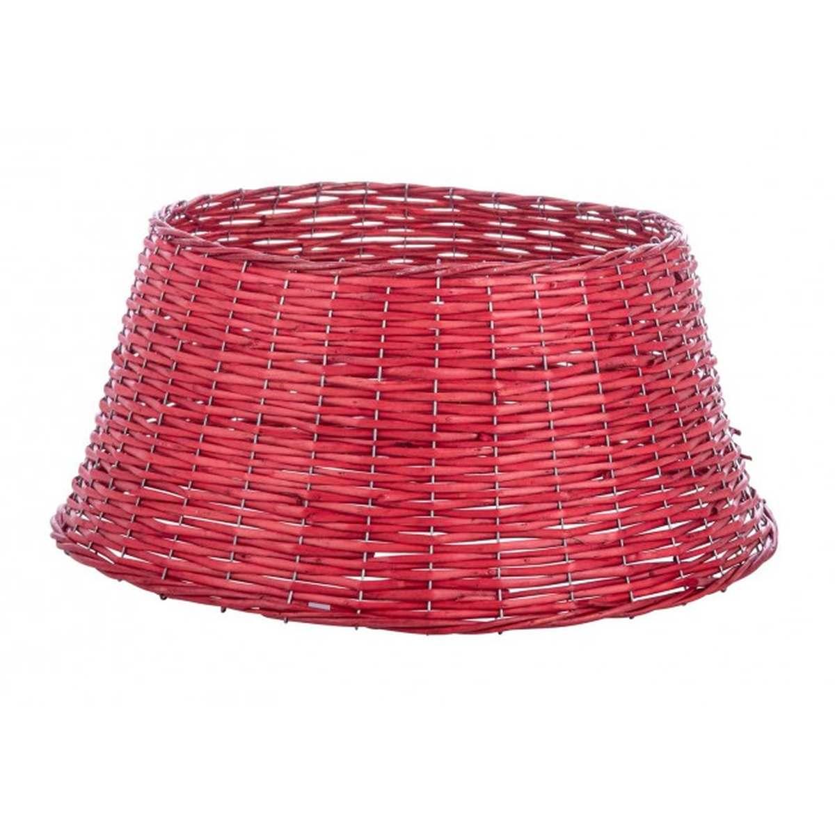 Copri Base Albero di Natale Vimini Rosso cm.Ã˜45/57xh28 |Bizzotto