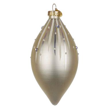 Pallina Natale Vetro Goccia Bianco Perla cm.13 |Bizzotto