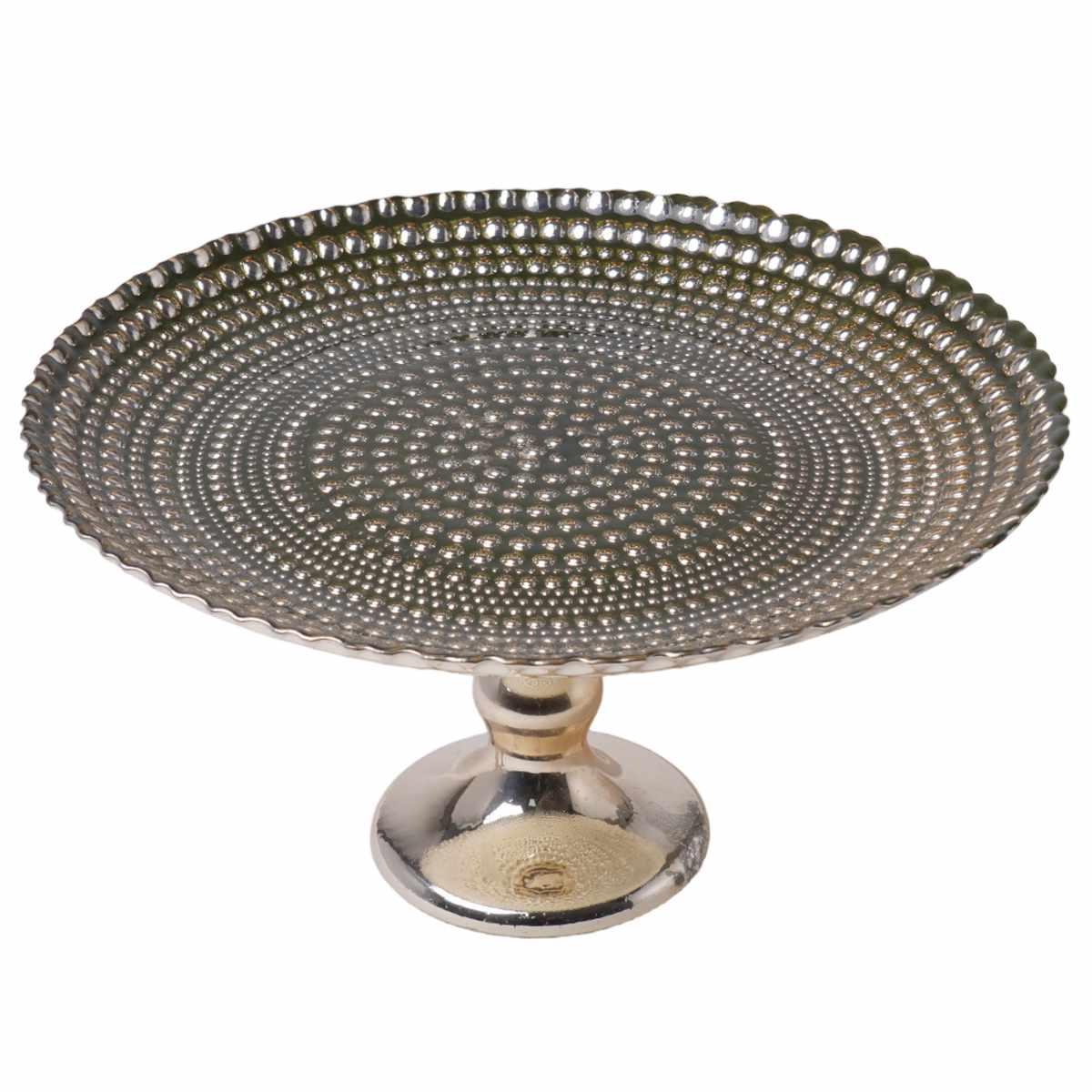 Centrotavola Alzata Vetro Mille Bolle Verde Oro cm.32x12 | Silani