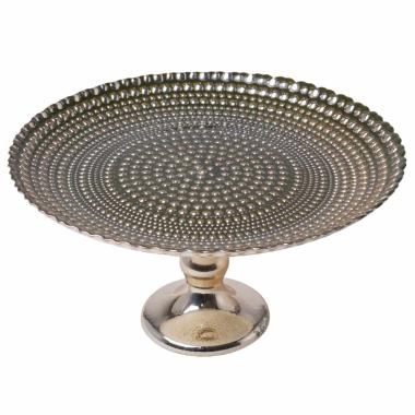 Centrotavola Alzata Vetro Mille Bolle Verde Oro cm.32x12 | Silani