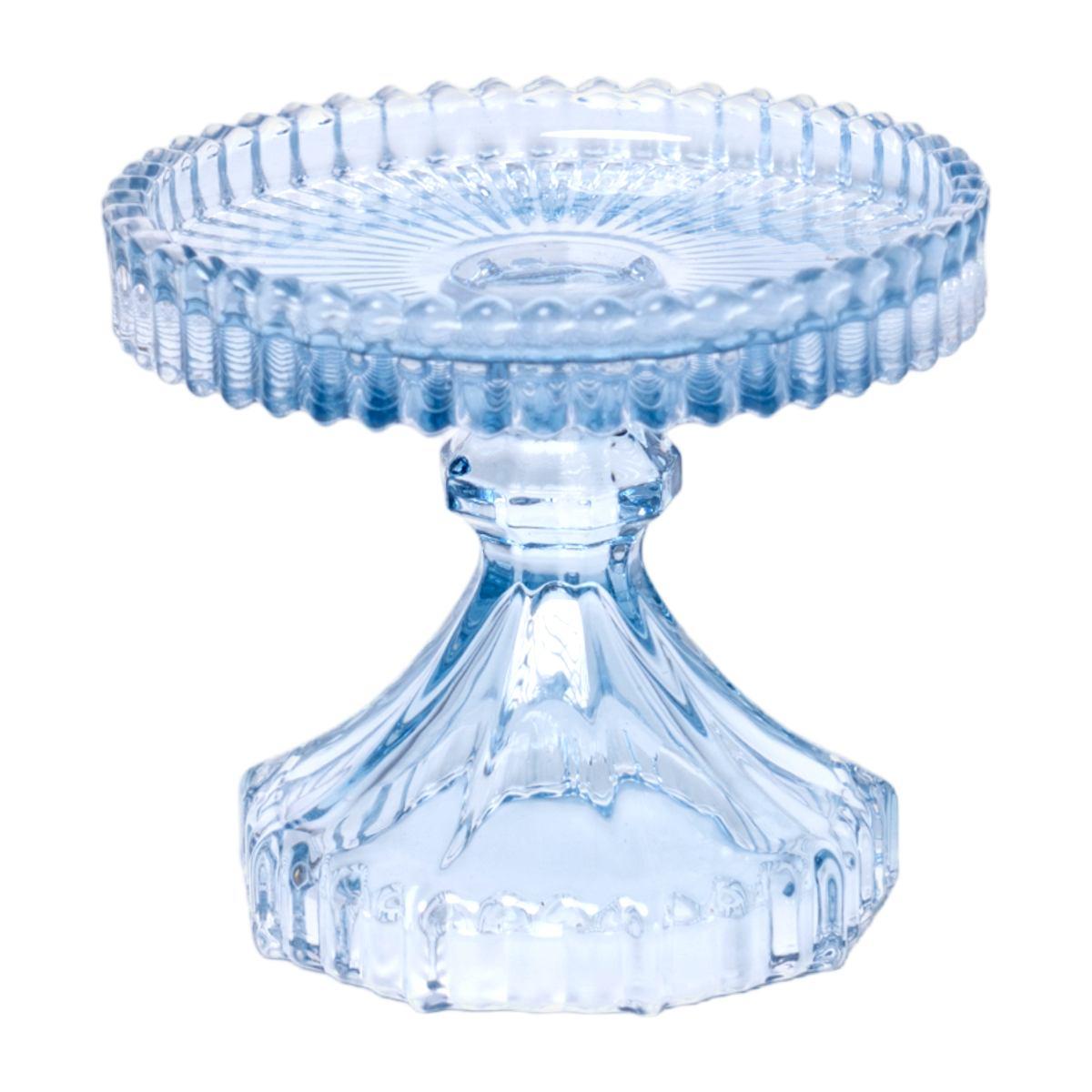 Portacandela 1 Posto Vetro Kristal Azzurro cm.Ø10 |Silani