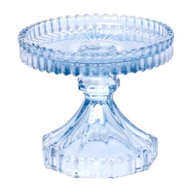 Portacandela 1 Posto Vetro Kristal Azzurro cm.Ø10 |Silani