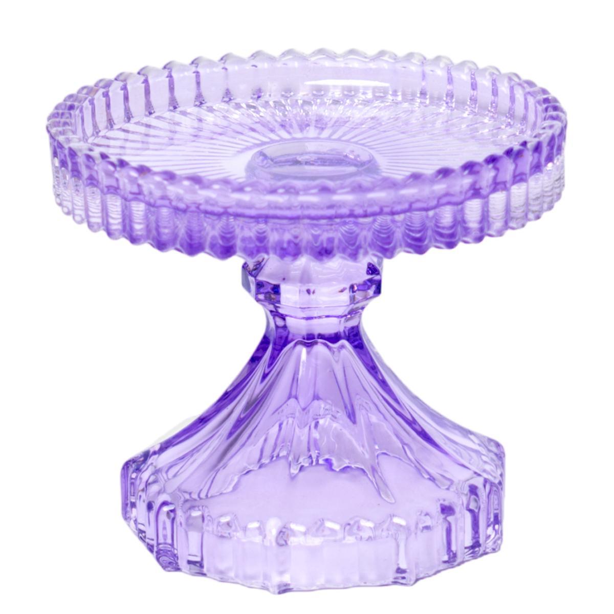 Portacandela 1 Posto Vetro Kristal Viola cm.Ã˜10 |Silani