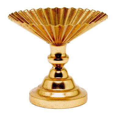 Centrotavola Alzata Metallo RetrÃ² Oro cm.19x17 | Silani