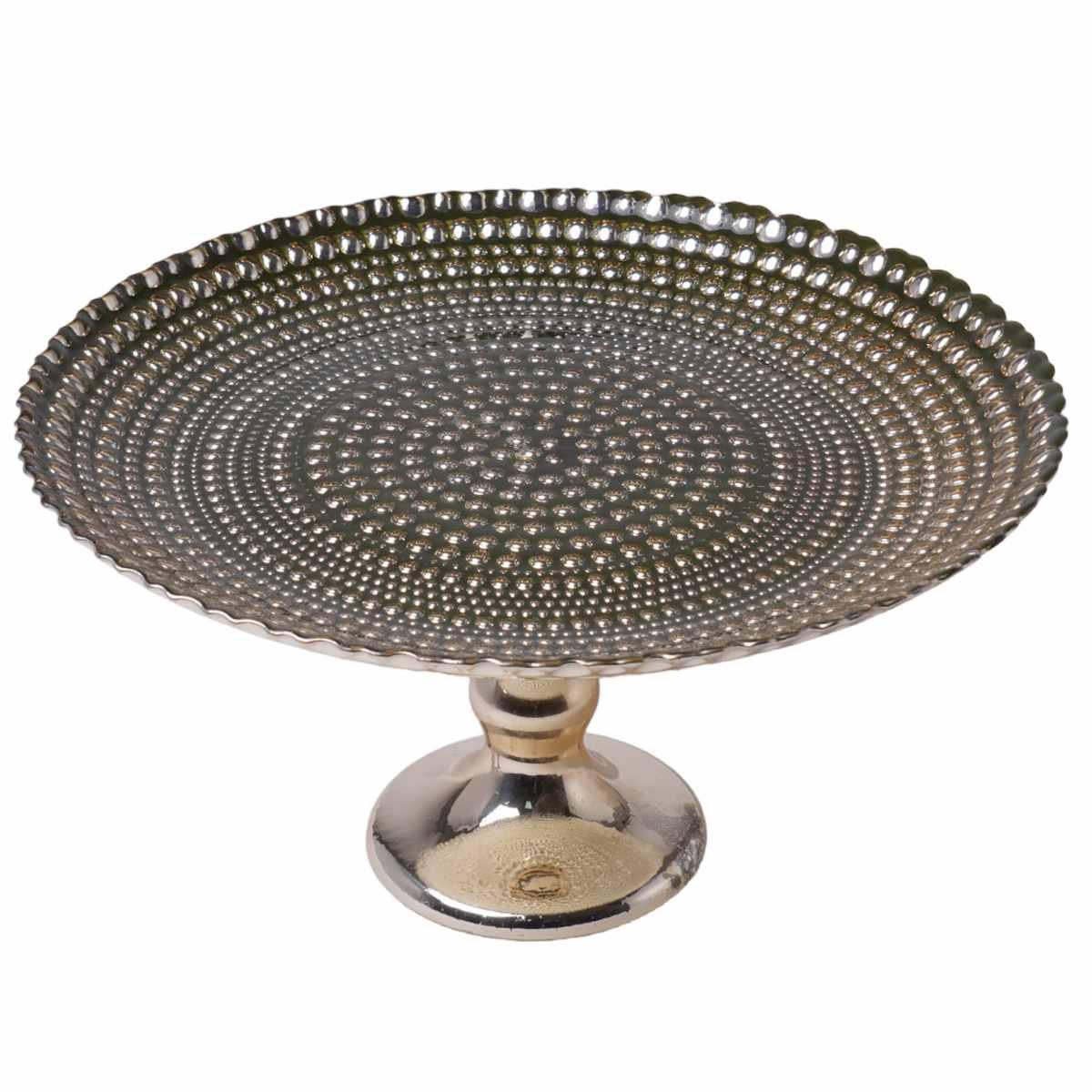 Centrotavola Alzata Vetro Mille Bolle Verde e Oro cm.21x8,5 | Silani